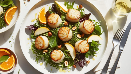 Seared Scallops with Citrus and Nashi Pear Salad